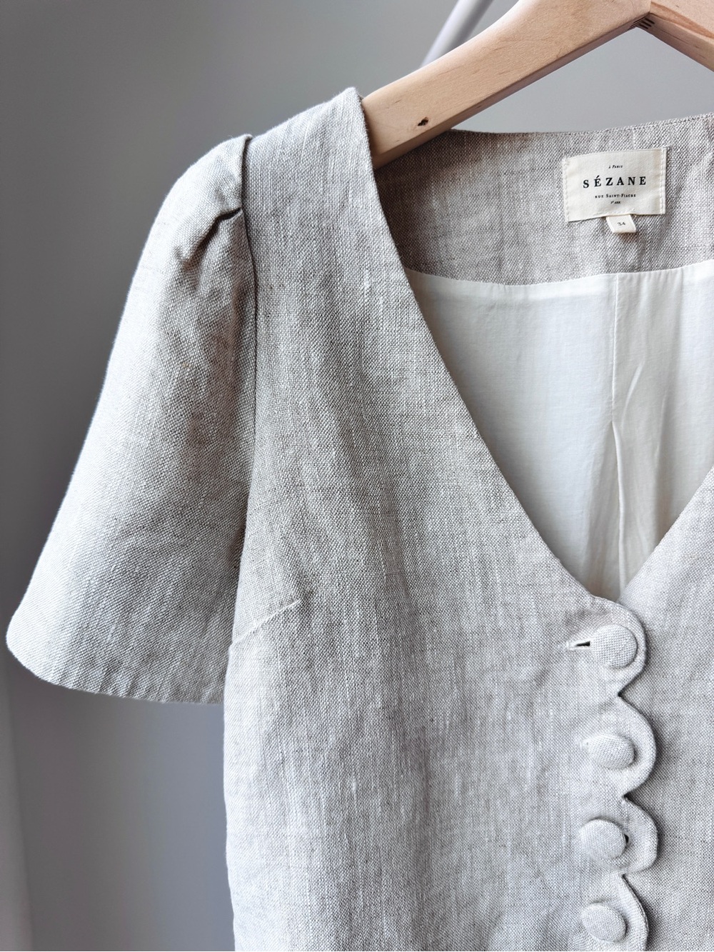 Sézane Nevaty Shirt in Mottled Beige